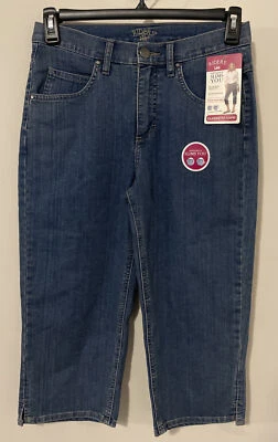 Riders Womens Size 8 Classic-Fit Denim-Style Blue Slimming Capris NWT! A2352 - Image 1 of 4