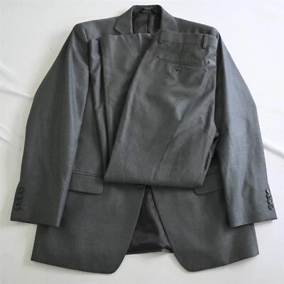 NEW Apt 9 42R 33x30 Gray Sharkskin Mens Jacket Pants Suit - Image 1 of 4