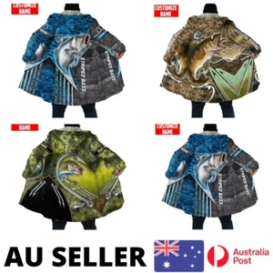 Sherpa Lined Fishing Tuna Walleye Bass Boatie Jacket Hooded Cloak - AU Stock - Bild 1 von 19