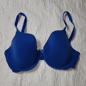 Victoria's Secret Uplift Semi Demi Bra Women's Size 34DD Heathered Blue Padded * - Picture 1 of 15