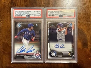 (2) 2016-17 Bowman Chrome Draft 1st Prospect Auto Autograph Seise & Potts PSA 9 - Picture 1 of 5