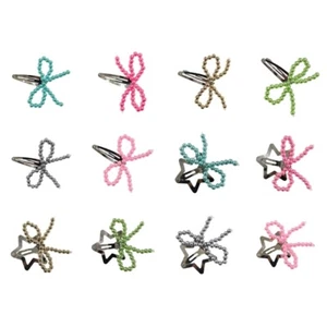 Bowknot Hairpin Stylish Metal Barrette Pearls Beaded Bow Hair Clip Accessory - Picture 1 of 20
