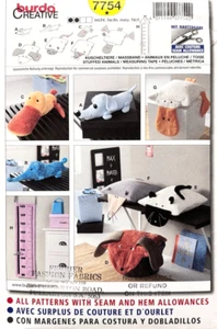BURDA Pattern 7754 Soft Toy Fleece Animals, Cushions & Cloth Toy Tape Measure - Picture 1 of 2