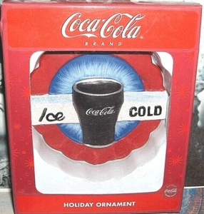 Drink Ice Cold Coca Cola`2003? 3 1/2 Inch Coke Sign Christmas Tree Ornament-NEW - Picture 1 of 8