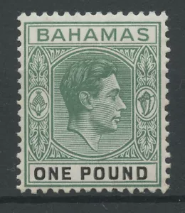 Bahamas SG157b 1951 £1 Grey-green and black (ordinary paper) Mounted mint - Picture 1 of 1