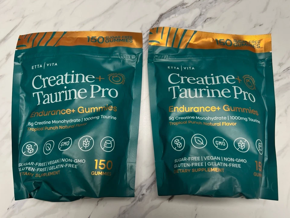 Lote de 2 gomitas Etta Vita creatina sin azúcar Taurina Pro Endurance 150 8/2027 Foto 1 de 4