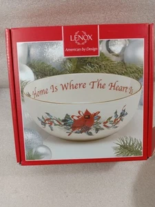 NEU Lenox Wintergrüße Zuhause ist wo das Herz ist Servierschale Kardinal - Bild 1 von 5