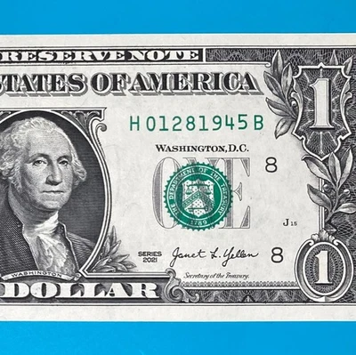 January 28, 1945 (H 01281945 B) BIRTHDAY ANNIVERSARY $1 One Dollar Bill *UNC* . - Image 1 of 4