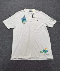 Polo Ralph Lauren Graphic Mesh Surf Camp Slim Fit Polo Shirt NWT Men's Size XLT - Picture 1 of 14