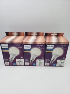 3 Pk Philips Smart Wi-Fi LED Wiz Light Bulbs Soft White Cool 14.5w A21 100W - Picture 1 of 6