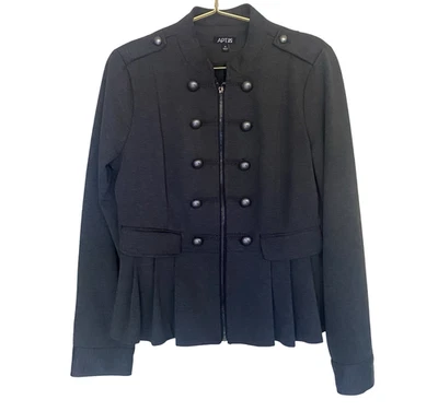 Chaqueta militar Peplum gris carbón APT.9 cremallera botones delanteros M Foto 1 de 4