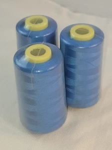 Lot of 3 Big Spools Blue #319 Color t27s/2 Sewing Thread /Cone 130 g - Picture 1 of 6
