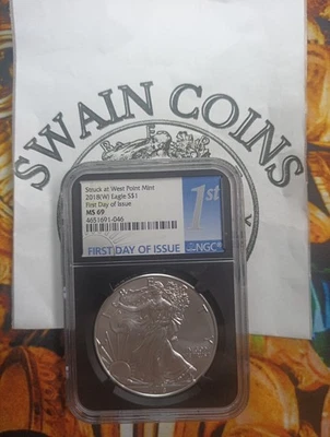 2018 W American Silver Eagle FDOI MS 69 E164 - Image 1 of 3