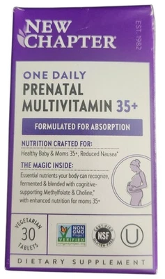 Nuevo suplemento multivitamínico prental diario Chapter One 35+ - 30 pestañas vegetales Foto 1 de 4
