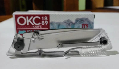 NAVAJA DE BOLSILLO DE CAZA ONTARIO KNIFE CO. CON CIERRE TRASERO ¡CLIP DE BOLSILLO CON TACOS PARA PULGARES!! Foto 1 de 4