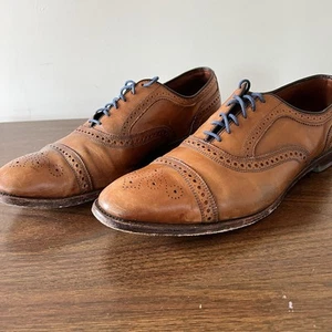 Scarpe Oxford Allen Edmonds Strand Cap Toe in pelle marrone noce taglia 15 D - Foto 1 di 10