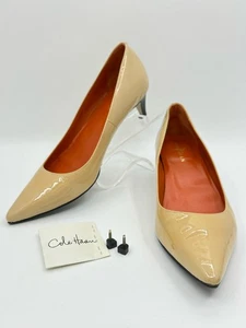 COLE HAAN Juliana Patent LTHR Pumps Size 9.5B Beige Women Heels Comfort Air - Picture 1 of 10