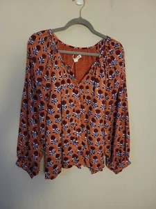 Emerson Fry Frances Blouse in Carmen Flowers Satin Sz L NWT - Picture 1 of 11