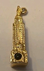 Dije colgante vintage del Empire State Building de Nueva York oro amarillo de 14 k + ventana oculta  - Imagen 1 de 5