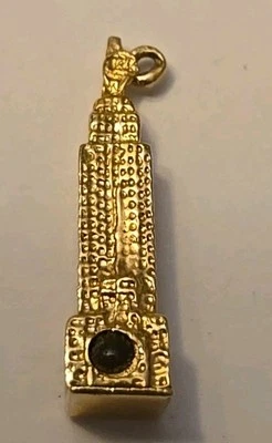 Vintage NYC Empire State Building Pendant Charm 14kt Yellow Gold+ Hidden Window  - Image 1 of 4
