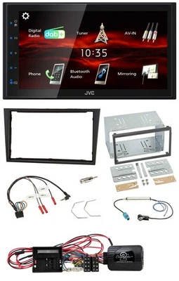 JVC USB Bluetooth Lenkrad DAB 2DIN Autoradio für Opel Corsa D stealth schwarz 09 - Bild 1 von 4