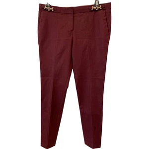 Massimo Dutti Damen Anzughose US 8 Burgunderrot Mittelhoch Skinny Bein Knöchellang - Bild 1 von 12