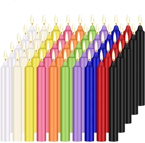 100 pcs Unscented Assorted Colors Mini Taper Candle 4" Tall x 1/2" Diameter - Picture 1 of 7