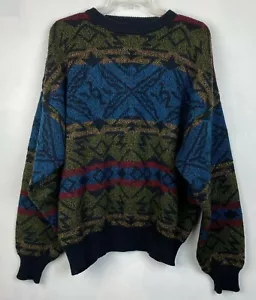 Obermeyer Sweater Mens L Snow Ski Grandpa Multicolor 90's Vtg Grunge Style Based - Picture 1 of 7