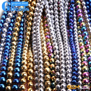 Wholesale Lot Assorted Colors Metallic Coated Reflections Hematite Round Beads - Picture 1 of 120