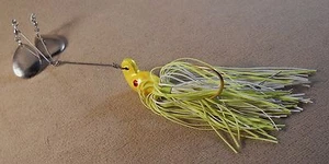 Cebo giratorio personalizado Muskie Fishing 3/4 oz DR con alambre en V y hojas gemelas Colorado - Imagen 1 de 4