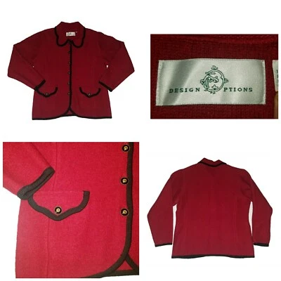 Opciones de Diseño Mujer Talla M Cárdigan Suéter Lana Botón-Frente Nórdico RARO Foto 1 de 4