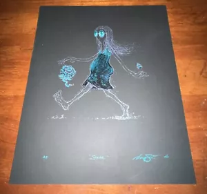 Marq Spusta Stride Black Rubber Paper 8x10 Hand Embellished Signed - Picture 1 of 1