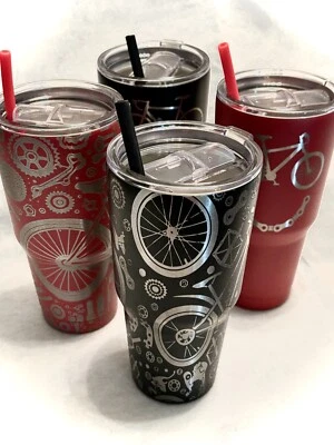 Taza de viaje de acero inoxidable - Diseños de bicicletas Foto 1 de 4