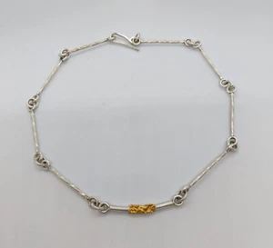Collier aus Feinsilber 999 und Gold 750 Flamere Design by Dieter Fischer - Picture 1 of 4