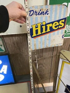 ANTIQUE HIRES ROOT BEER ADVERTISING SODA ART SIGN BOTTLE RACK HOLDER SHELF STAND - Picture 1 of 9