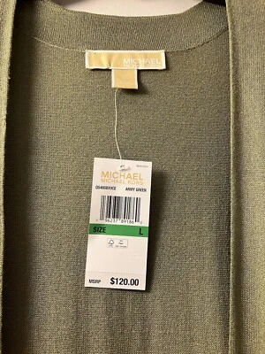 Cárdigan Michael Kors para mujer verde militar talla grande Foto 1 de 4