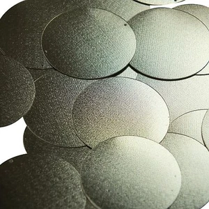 Round Sequin 1.5" Matte Gold Linen Texture Metallic - Picture 1 of 2