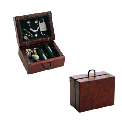 1/12 Scale Dollhouse Miniatures Medical Case Box Hospital Groceries Wood Doctor - Image 1 of 4