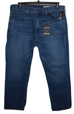 Pantalones de mezclilla Cremieux para hombre 34x34 relajados pierna recta elásticos azul medio nuevos con etiquetas Foto 1 de 4