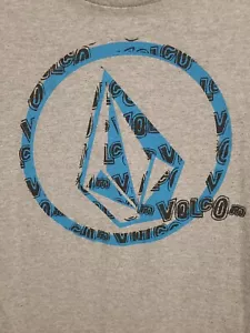 Volcom Medium Mens Gray Graphic Logo Short Sleeve Tshirt Surfing Skating - Picture 1 of 11