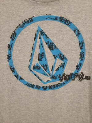 Volcom Medium Mens Gray Graphic Logo Short Sleeve Tshirt Surfing Skating  - Image 1 of 4