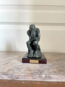 Antico Scultura Bronzo Rodin il Pensatore 14 CM - Foto 1 di 12