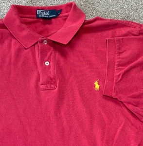 Polo Ralph Lauren Mens Red Polo Shirt XXL Golf Preppy Office Academia - Picture 1 of 16
