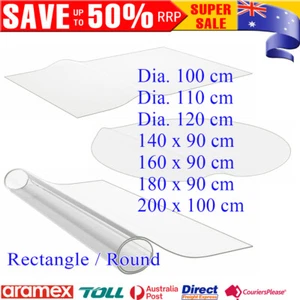 2 mm Clear Matte PVC Tablecloth Waterproof Dining Table Plastic Protector Cover - Picture 1 of 50