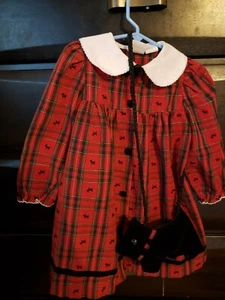 Vintage!! 1970s - 1980s Girls Dress With Dog Purse Size 4t authentic retro!! - Picture 1 of 7