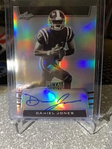 2019 Leaf Metal Draft DANIEL JONES RC SU SCHEDA AUTO BIANCO E NERO RIFRATTORE GIGANTI - Foto 1 di 2