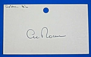 AL ROSEN SIGNED 3x5 INDEX CARD ~ INDIANS 1953 MVP ~ 100% GUARANTEE - Picture 1 of 1