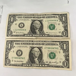 Two PCs one dollar bill with fancy serial number - Picture 1 of 3
