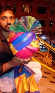 Multi-Elegant Wedding Pagri For Men, Traditional Indian Turban for Groom, Safa - Picture 1 of 2