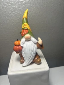 Gnomes 2 statuette alte Mr. & Mrs. Gnome autunno resina del Ringraziamento 4,75 - Foto 1 di 3